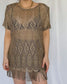 Vintage Metallic Crocheted Longline Shirt