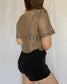 Vintage Metallic Crocheted Longline Shirt