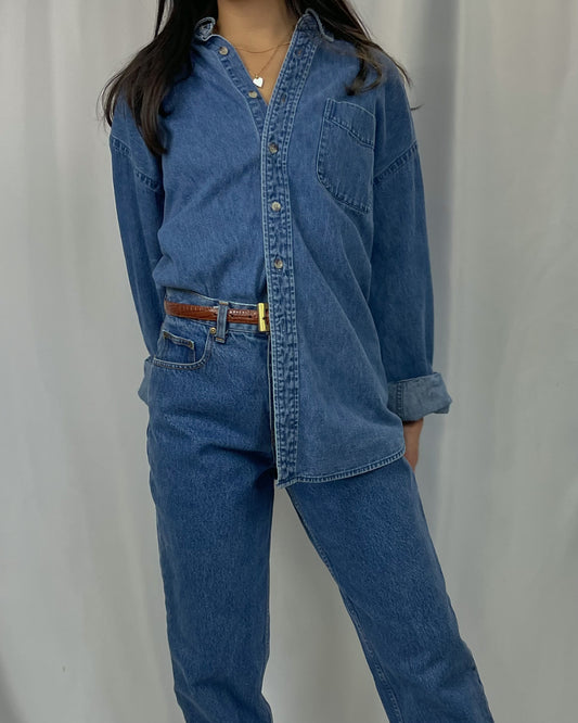 Vintage Oversized Denim Button Down