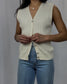 Vintage Cable Knit Sleeveless Cardigan