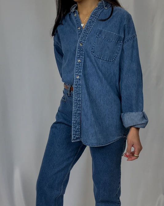 Vintage Oversized Denim Button Down