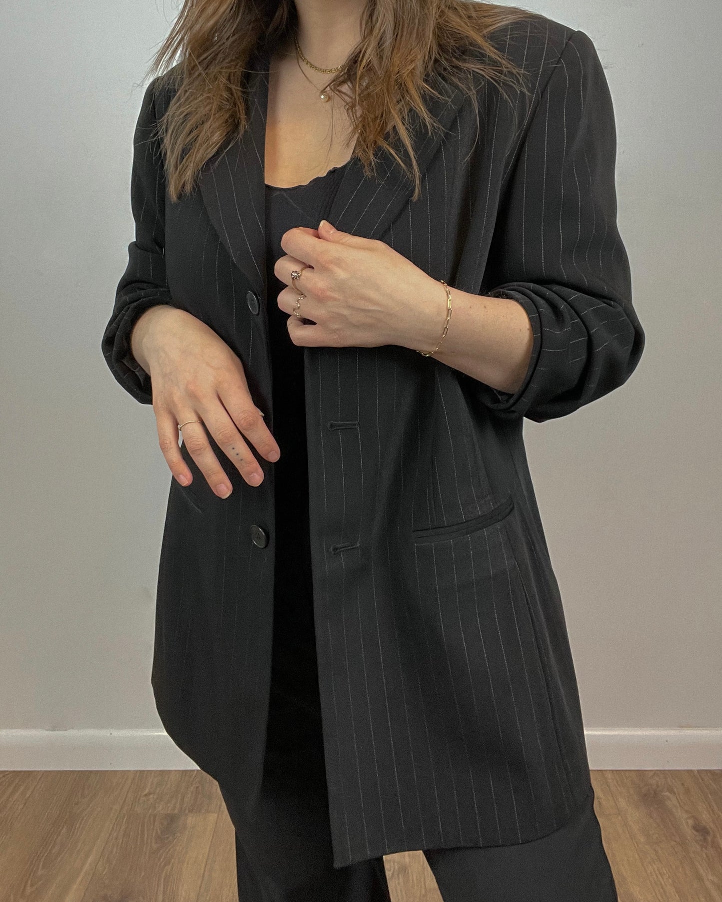 Black Pinstripe Blazer